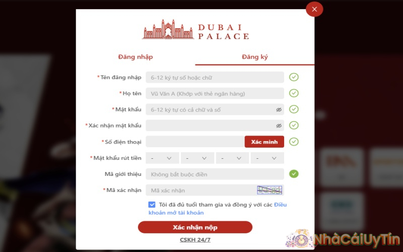Cách đăng ký thành viên nhà cái Dubai