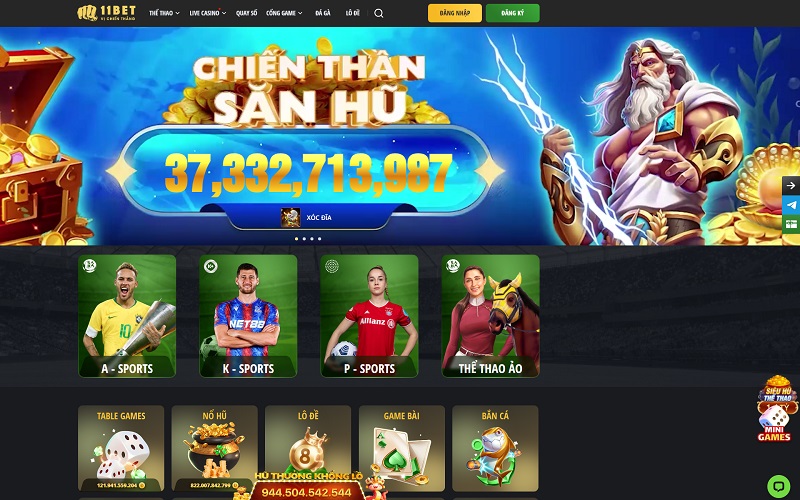 Ba cây 11BET Giao diện đẹp - tốc độ nhanh