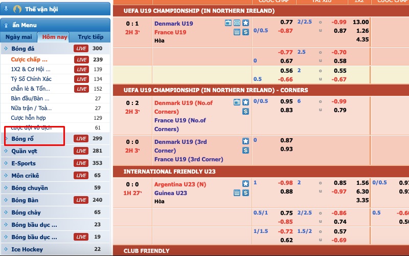 Chơi với kèo cơ bản