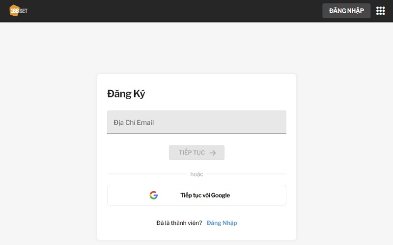 Hướng dẫn tạo tài khoản chơi 188BET cầu lông