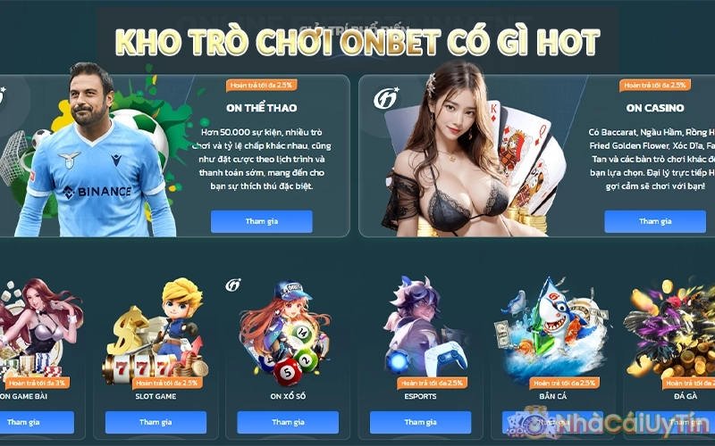 Kho trò chơi ONBET có gì HOT