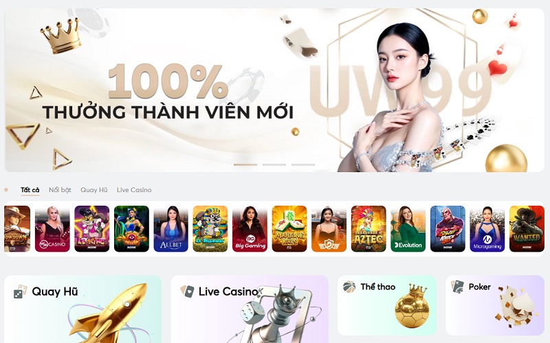 giao diện nhà cái UW88